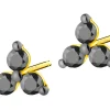 Apart Kolczyki z żółtego złota z czarnymi brylantami - 0,18 ct - próba 375< Kolczyki Z Diamentami