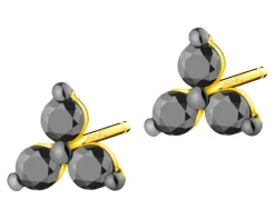 Apart Kolczyki z żółtego złota z czarnymi brylantami - 0,18 ct - próba 375< Kolczyki Z Diamentami