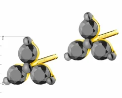 Apart Kolczyki z żółtego złota z czarnymi brylantami - 0,18 ct - próba 375< Kolczyki Z Diamentami