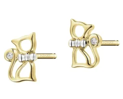 Apart Kolczyki z żółtego złota z diamentami - koty - 0,008 ct - próba 375< Wszystkie