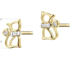 Apart Kolczyki z żółtego złota z diamentami - koty - 0,008 ct - próba 375< Wszystkie