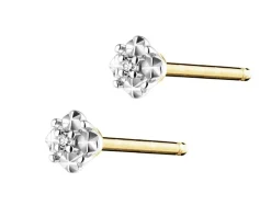 Apart Kolczyki z żółtego złota z diamentami - 0,006 ct - próba 375< Kolczyki Z Diamentami