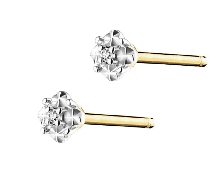 Apart Kolczyki z żółtego złota z diamentami - 0,006 ct - próba 375< Kolczyki Z Diamentami