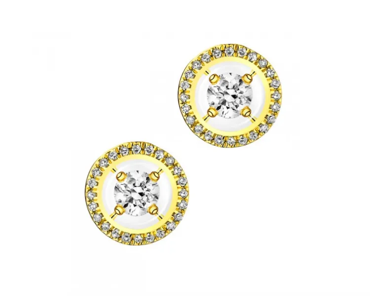 Best Apart Kolczyki z żółtego złota z diamentami - koła - 0,33 ct - próba 750