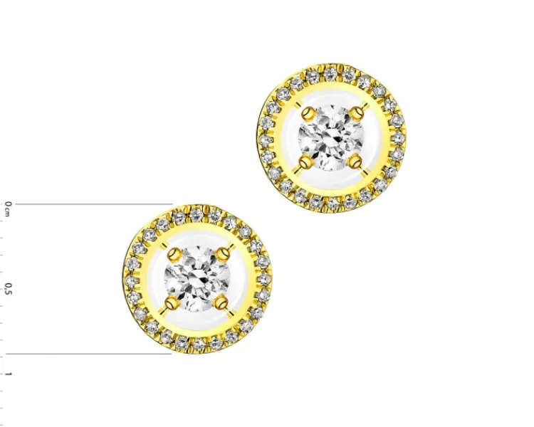 Best Apart Kolczyki z żółtego złota z diamentami - koła - 0,33 ct - próba 750