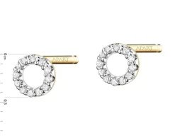 Apart Kolczyki z żółtego złota z diamentami - koła - 0,05 ct - próba 375< Kolczyki Z Diamentami
