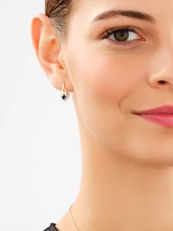 Hot Apart Kolczyki z żółtego złota z diamentami i szafirami - próba 375