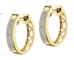 Outlet Apart Kolczyki z żółtego złota z diamentami - koła - 0,06 ct - próba 375