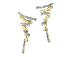 Apart Kolczyki z żółtego złota z diamentami - 0,15 ct - próba 585< Kolczyki Z Diamentami