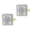 Hot Apart Kolczyki z żółtego złota z diamentami - kwadraty - 0,44 ct - próba 585