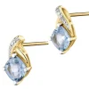 Apart Kolczyki z żółtego złota z diamentami i topazami Sky Blue - próba 375< Kolczyki Z Diamentami