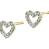 Apart Kolczyki z żółtego złota z diamentami - serca - 0,04 ct - próba 375< Kolczyki Z Diamentami