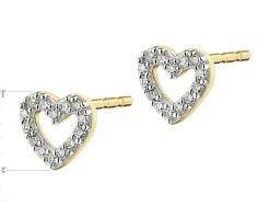 Apart Kolczyki z żółtego złota z diamentami - serca - 0,04 ct - próba 375< Kolczyki Z Diamentami