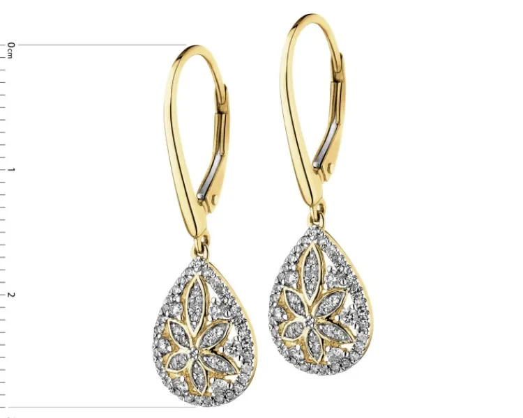 Discount Apart Kolczyki z żółtego złota z diamentami - 0,44 ct - próba 585