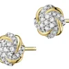 Hot Apart Kolczyki z żółtego złota z diamentami - 0,12 ct - próba 585