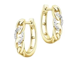 Sale Apart Kolczyki z żółtego złota z diamentami - 0,01 ct - próba 375
