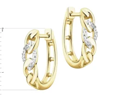 Sale Apart Kolczyki z żółtego złota z diamentami - 0,01 ct - próba 375