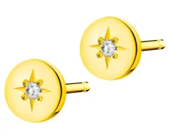 Clearance Apart Kolczyki z żółtego złota z diamentami - 0,02 ct - próba 375
