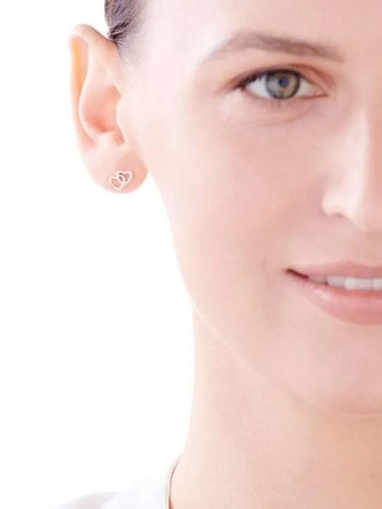 Apart Kolczyki z żółtego złota z diamentami - serca - 0,006 ct - próba 375< Wszystkie