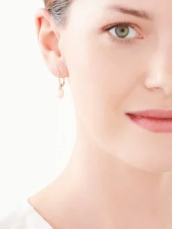 Sale Apart Kolczyki z żółtego złota z diamentami i perłami - próba 375