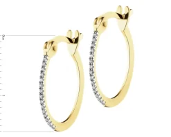 Discount Apart Kolczyki z żółtego złota z diamentami  - koła - 0,04 ct - próba 375