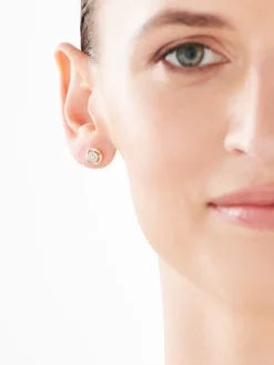 Sale Apart Kolczyki z żółtego złota z diamentami - 0,06 ct - próba 375
