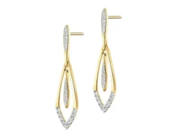 Hot Apart Kolczyki z żółtego złota z diamentami - 0,15 ct - próba 585