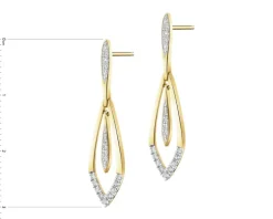 Hot Apart Kolczyki z żółtego złota z diamentami - 0,15 ct - próba 585