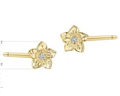 Apart Kolczyki z żółtego złota z diamentami - kwiaty - 0,008 ct - próba 375< Kolczyki Z Diamentami