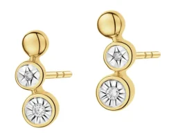 Apart Kolczyki z żółtego złota z diamentami - 0,03 ct - próba 375< Wszystkie
