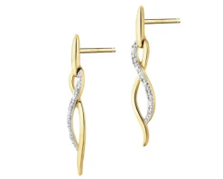 Apart Kolczyki z żółtego złota z diamentami - 0,02 ct - próba 585< Wszystkie