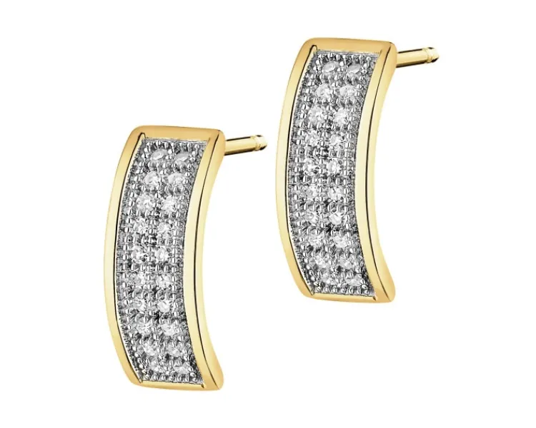 Apart Kolczyki z żółtego złota z diamentami - 0,13 ct - próba 585