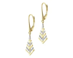 New Apart Kolczyki z żółtego złota z diamentami - 0,03 ct - próba 585