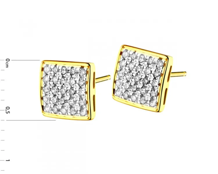 Apart Kolczyki z żółtego złota z diamentami - kwadraty - 0,15 ct - próba 585< Kolczyki Z Diamentami