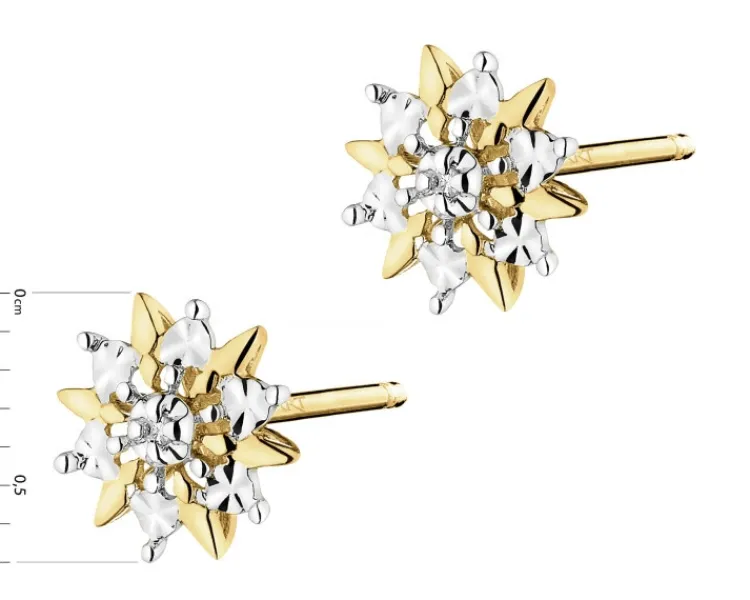 Sale Apart Kolczyki z żółtego złota z diamentami - 0,006 ct - próba 585