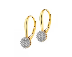 Apart Kolczyki z żółtego złota z diamentami - 0,18 ct - próba 585< Kolczyki Z Diamentami