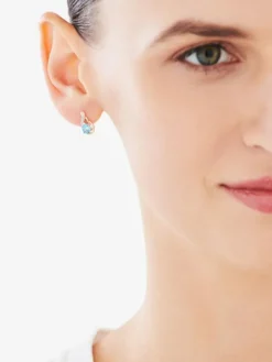 Hot Apart Kolczyki z żółtego złota z diamentami i topazami - próba 375