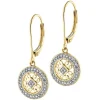New Apart Kolczyki z żółtego złota z diamentami - rozety - 0,17 ct - próba 585
