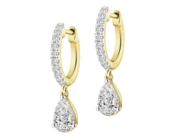Best Apart Kolczyki z żółtego złota z diamentami laboratoryjnymi - 1,28 ct - próba 585