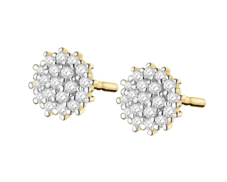 Apart Kolczyki z żółtego złota z diamentami - 0,08 ct - próba 585< Kolczyki Z Diamentami