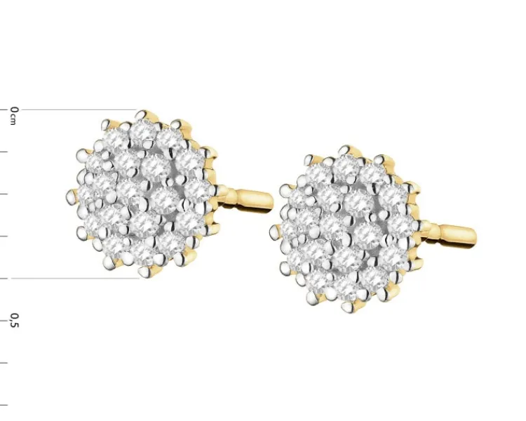 Apart Kolczyki z żółtego złota z diamentami - 0,08 ct - próba 585< Kolczyki Z Diamentami