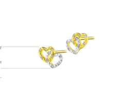 Apart Kolczyki z żółtego złota z diamentami - serca - 0,06 ct - próba 375< Kolczyki Z Diamentami