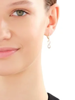 Clearance Apart Kolczyki z żółtego złota z diamentami - nieskończoność - 0,03 ct - próba 375