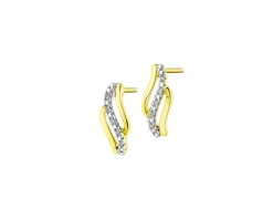 Outlet Apart Kolczyki z żółtego złota z diamentami - 0,02 ct - próba 585