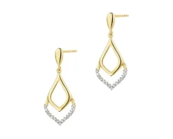 Apart Kolczyki z żółtego złota z diamentami - 0,10 ct - próba 585< Wszystkie