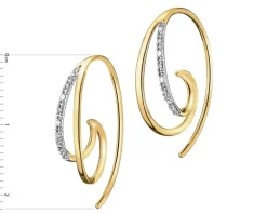 Apart Kolczyki z żółtego złota z diamentami - 0,02 ct - próba 375