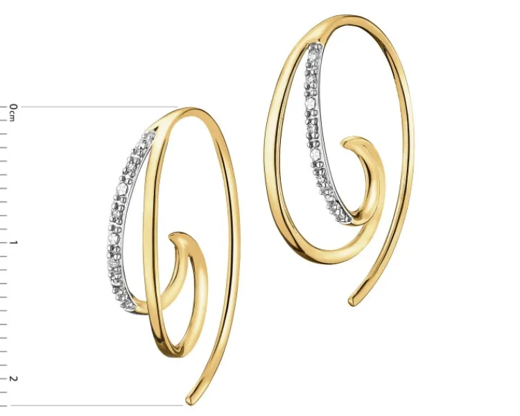 Apart Kolczyki z żółtego złota z diamentami - 0,02 ct - próba 375