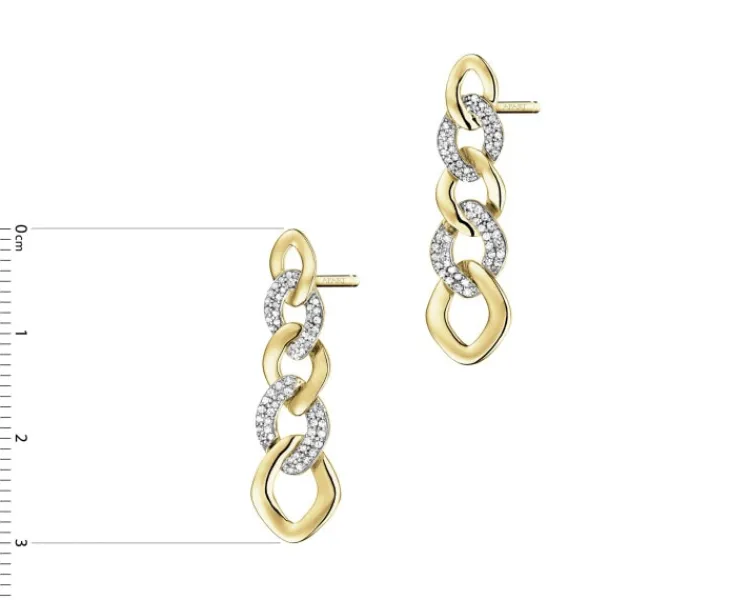 Outlet Apart Kolczyki z żółtego złota z diamentami - 0,25 ct - próba 585