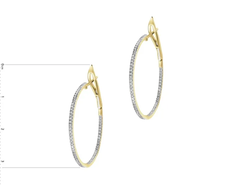 Apart Kolczyki z żółtego złota z diamentami - koła - 0,50 ct - próba 585< Kolczyki Z Diamentami