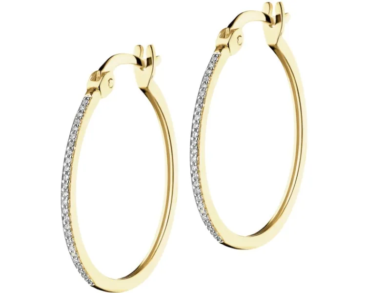 Best Apart Kolczyki z żółtego złota z diamentami - koła - 0,07 ct - próba 585